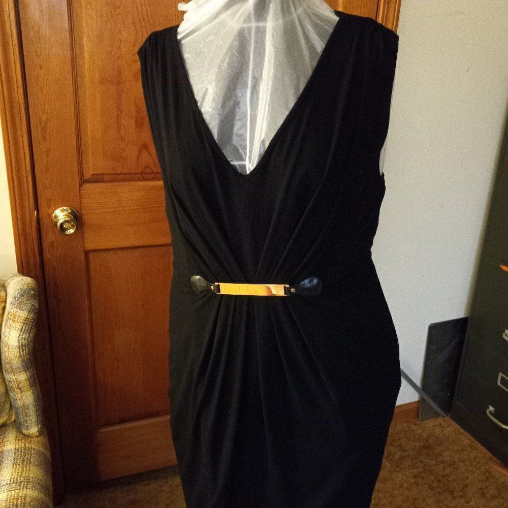 Forever 21 Black Dress Gold color accent at waist